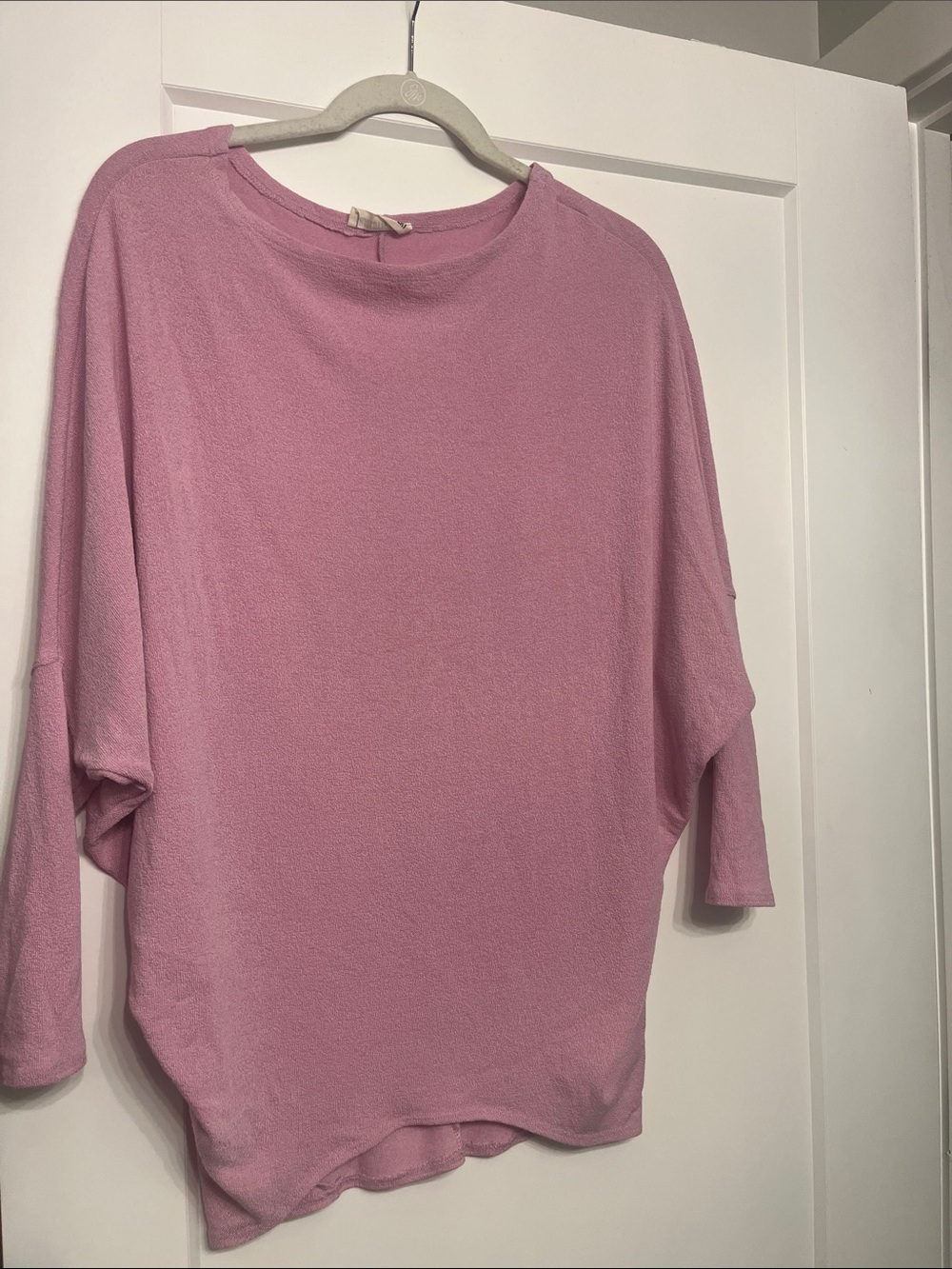 Charlotte Avery Dreamy Weave Dolman Pink Women's Top - Lightweight Long Sleeve